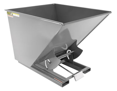 2 CuYd 70 Degree Medium Duty Self Dumping Hopper w/ Bumper Release - Gray